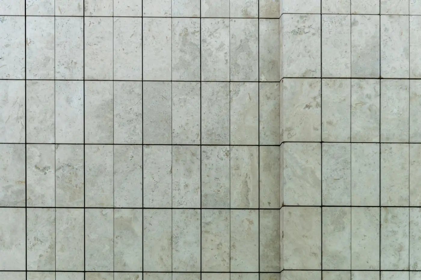 Close-up of handmade tiles in the shower niche